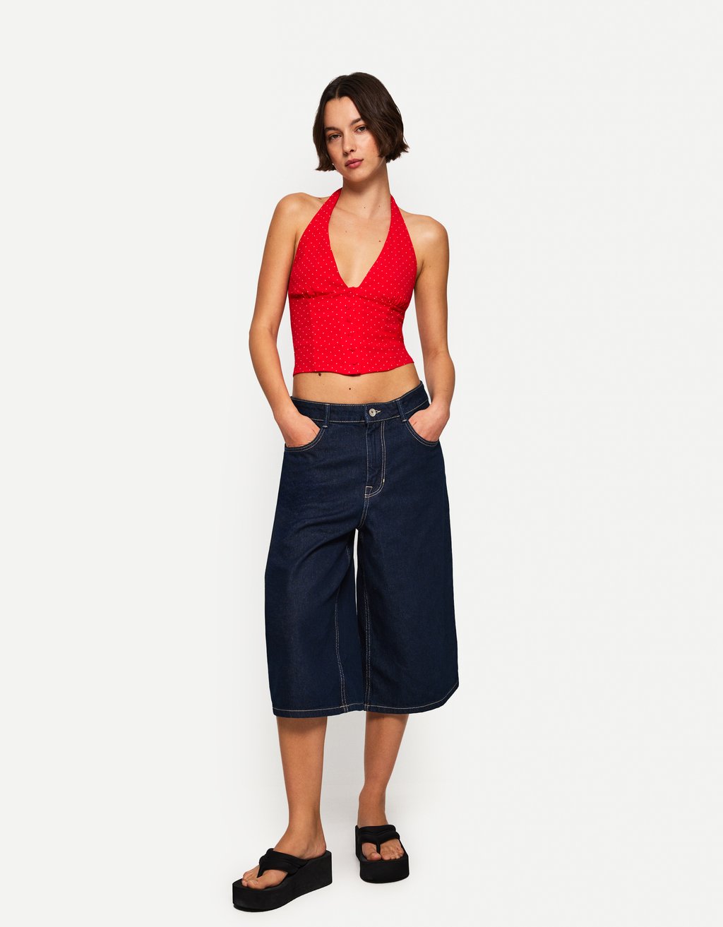 

Топ PRINTED Bershka, красный