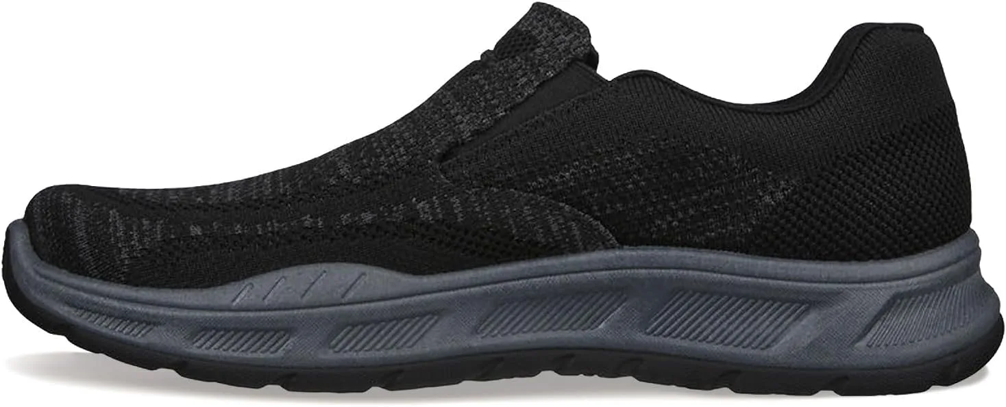 Мужские кроссовки Skechers свободной кроя Cohagen Knit Walk Trainers - очень широкая модель, черный — фото 3