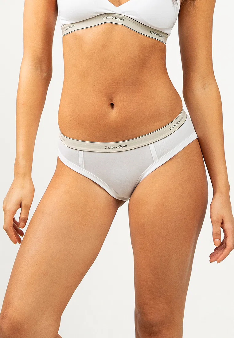 Бикини-трусы, хлопок, Calvin Klein, белый