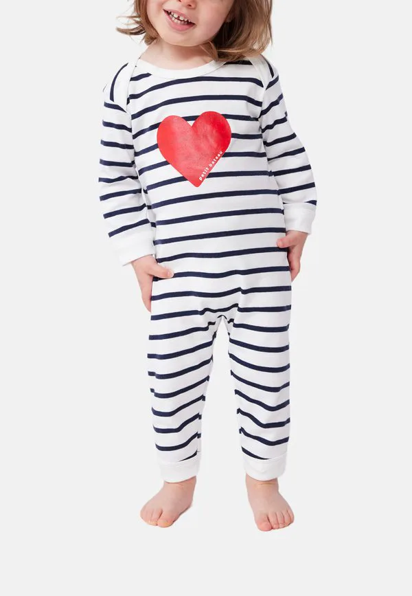 Пижама унисекс Petit Bateau, Marshmallow/Smoking