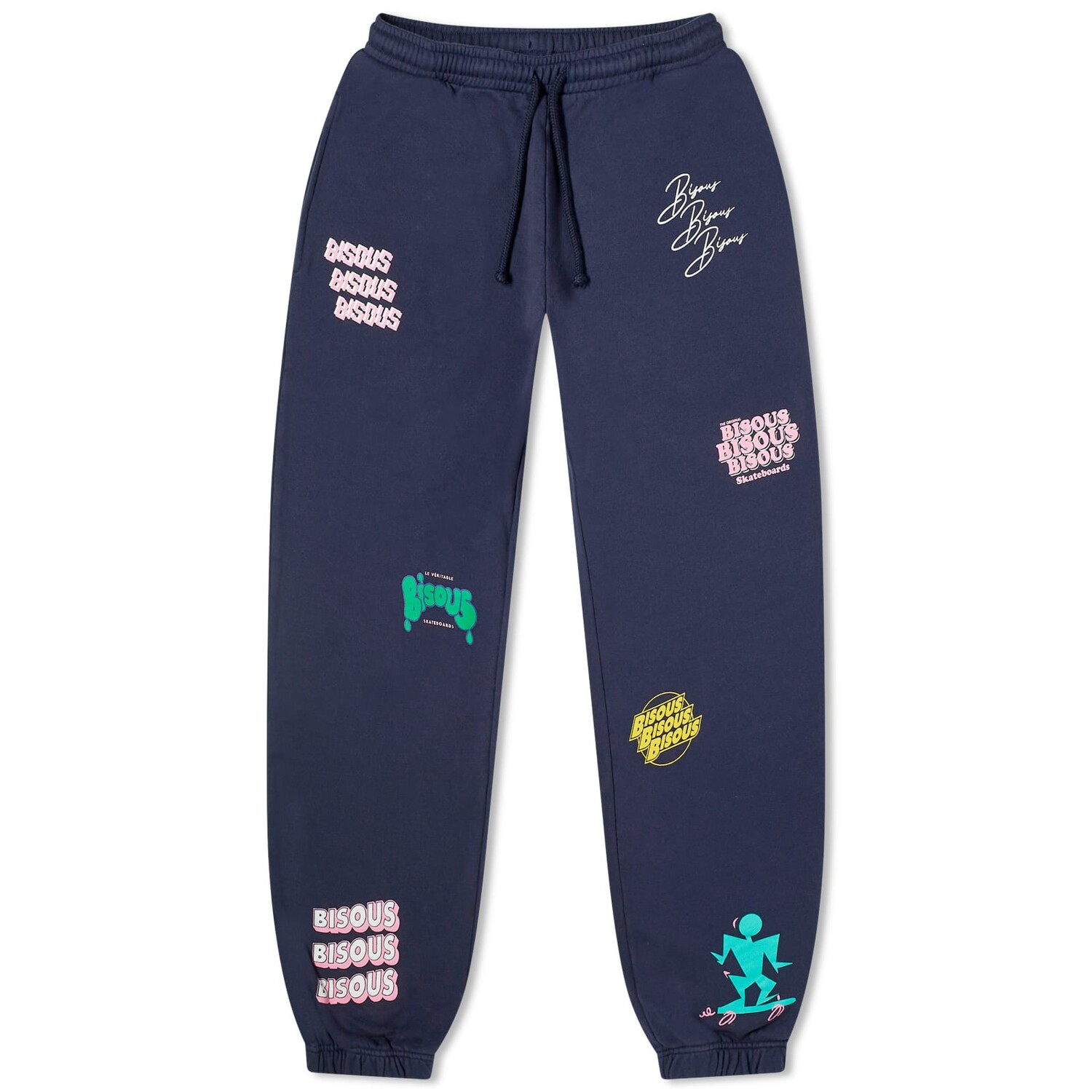 

Спортивные брюки Bisous Skateboards Multi Logo Joggers, темно-синий