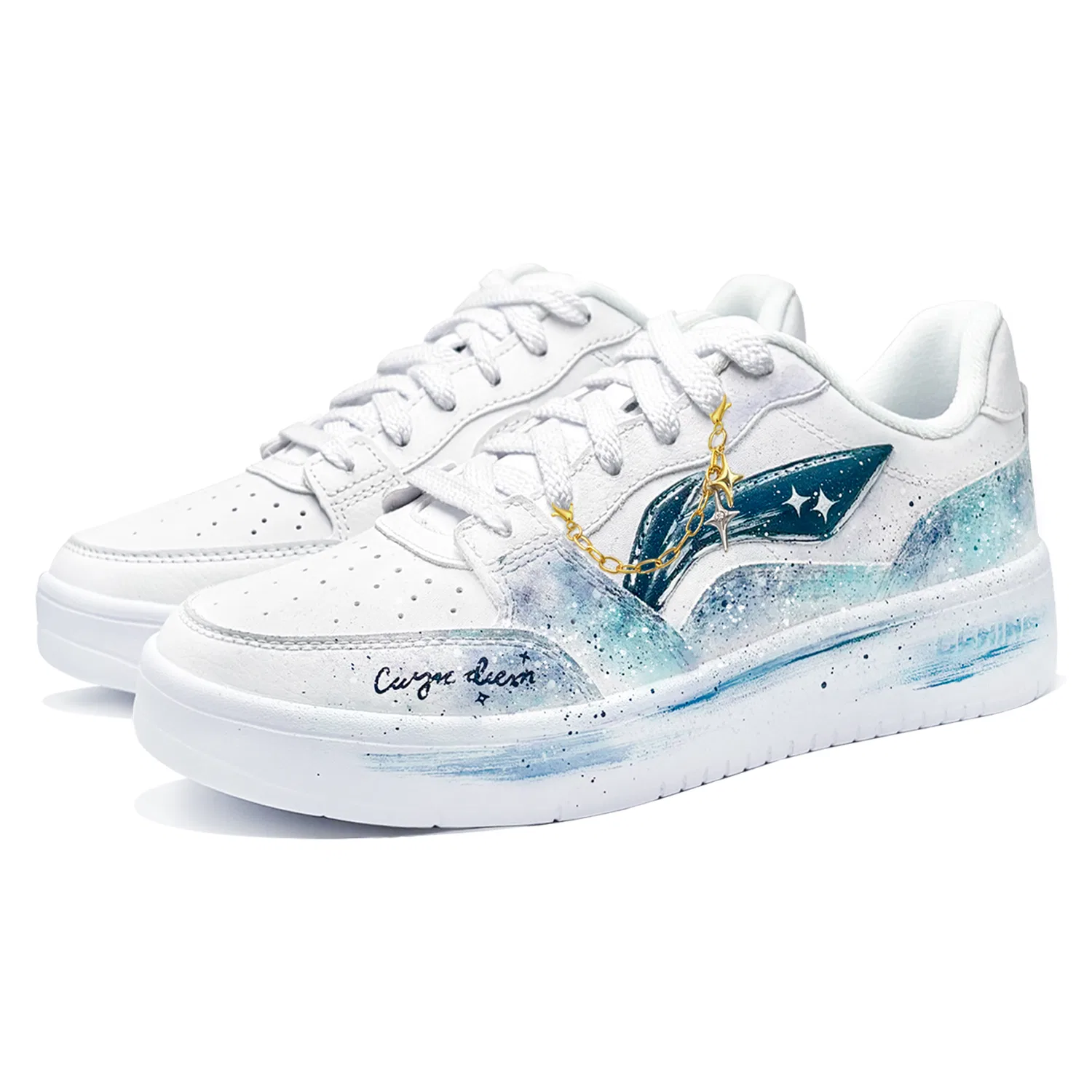 Кроссовки Li-Ning Sycee Galaxy Fantasy First Moon Culture White Blue Green — фото 4