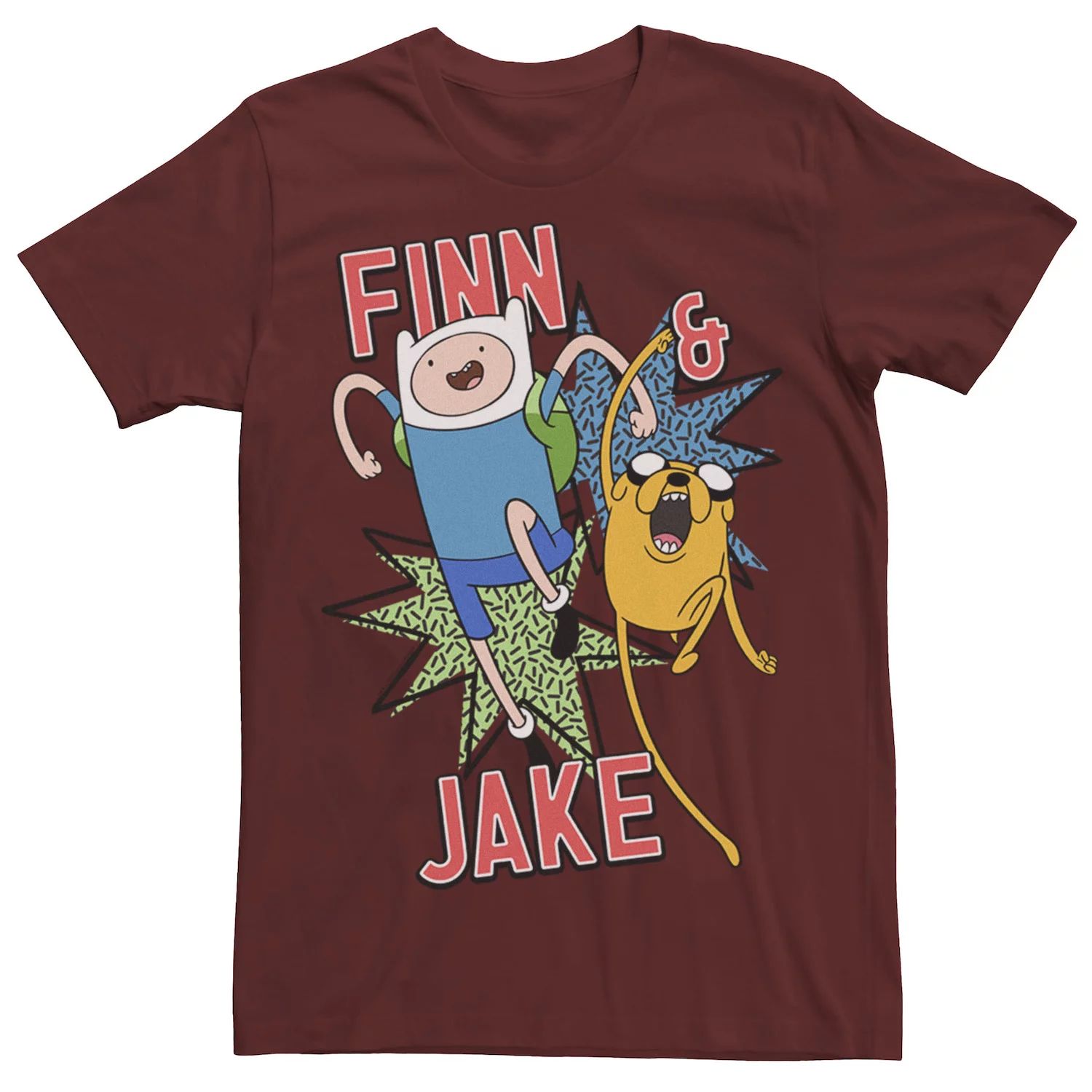 

Мужская футболка Cartoon Network Adventure Time Finn & Jake Kapows Licensed Character