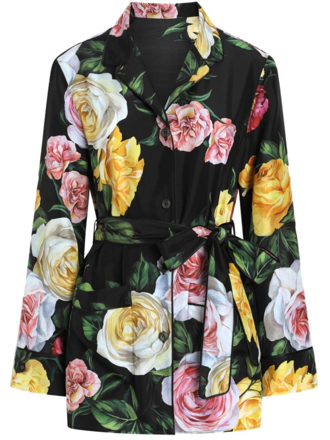 

Рубашка с цветочным принтом Dolce & Gabbana, черный