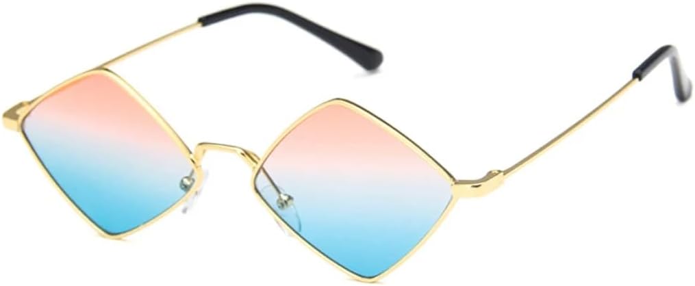 

Солнцезащитные очки с защитой UV400 | Маленькая металлическая оправа, цветные линзы | Для женщин и мужчин, для занятий спортом на открытом воздухе и вождения DSVIGF, Gold Red Green