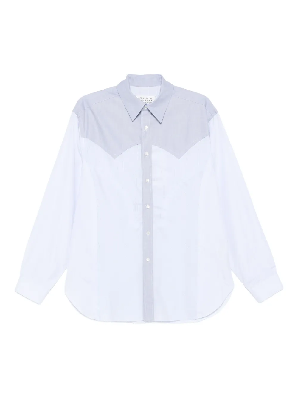 

Двухцветная рубашка с кокеткой MAISON MARGIELA, синий