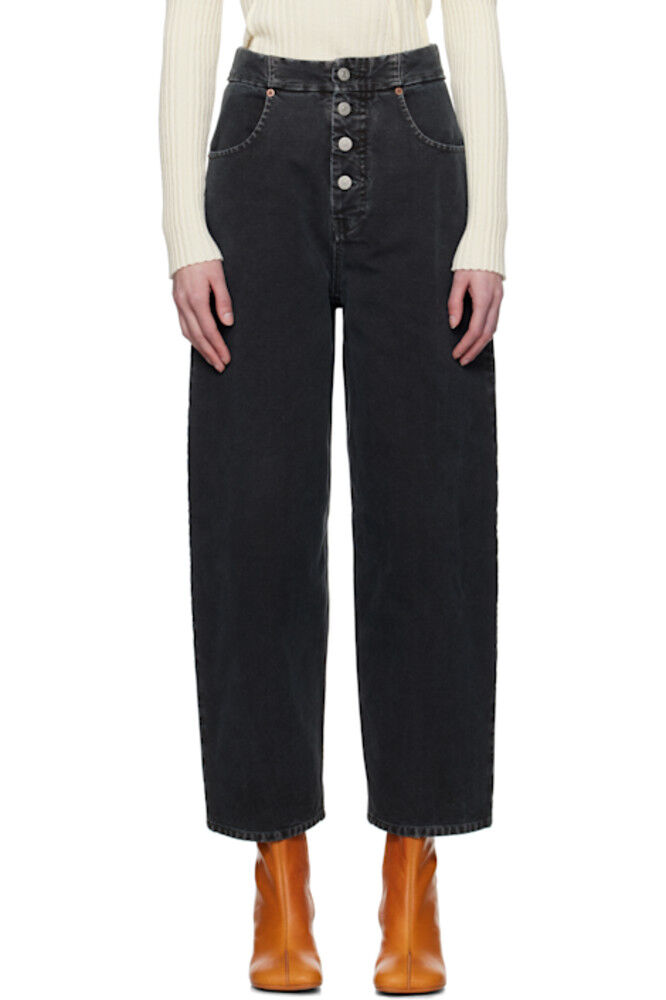 

Черные холщовые джинсы с 5 карманами MM6 Maison Margiela
