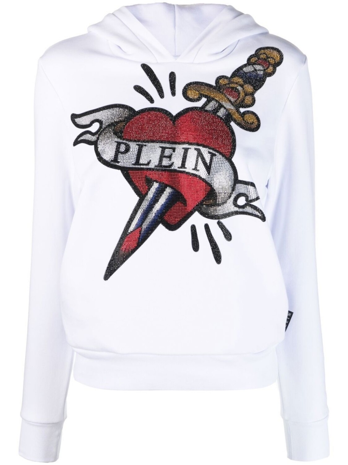 

Philipp Plein укороченное худи с графичным принтом, белый