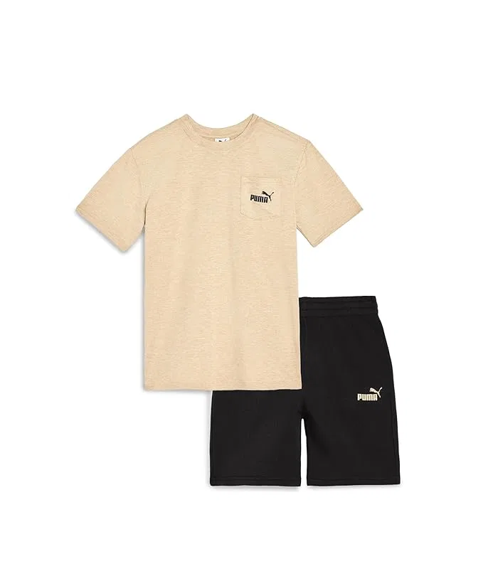 Детский комплект футболка и шорты из флиса Air Mesh PUMA Kids, Sand Dune