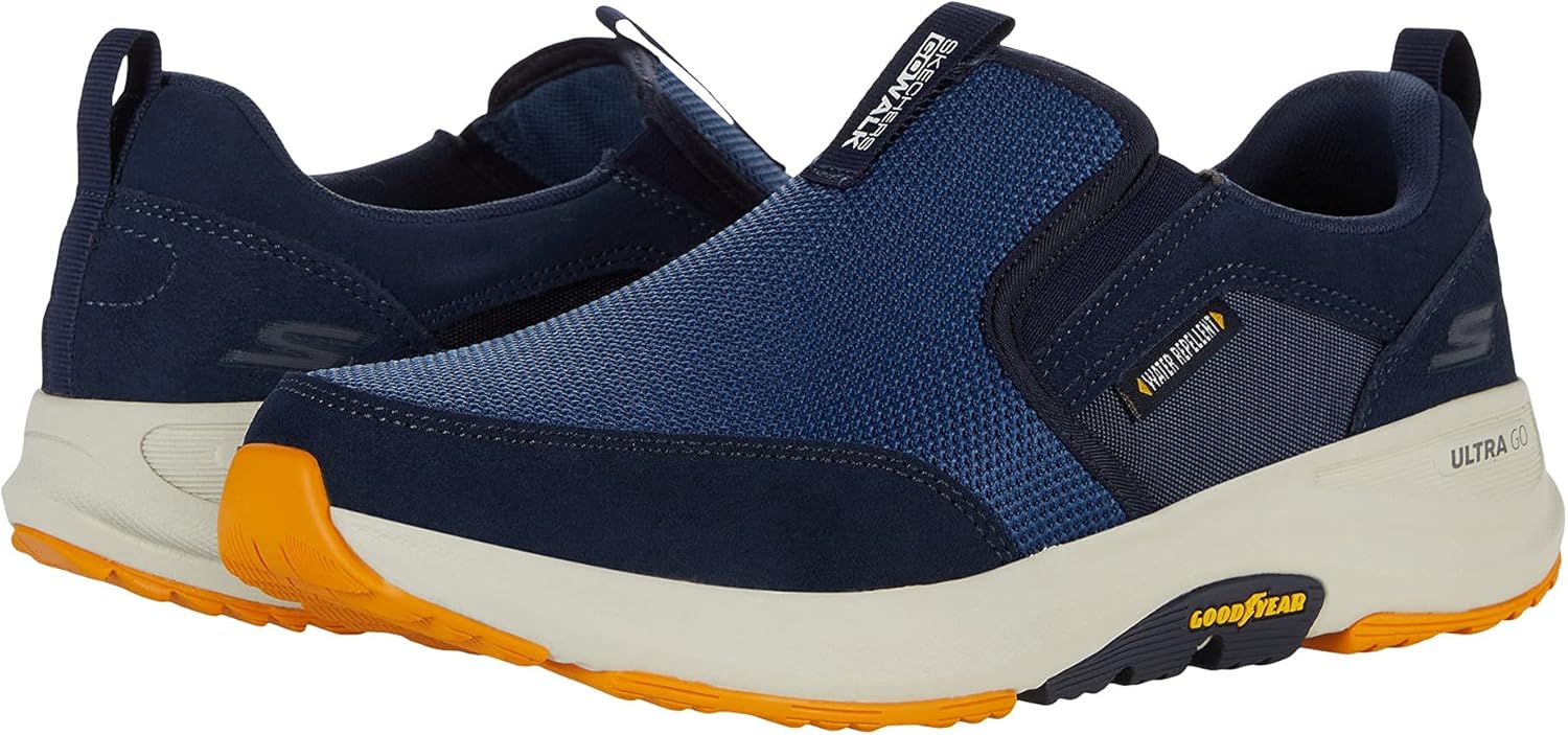 Мужские походные кроссовки Skechers Go Walk Outdoor Andes, темно-синий/желтый — фото 3