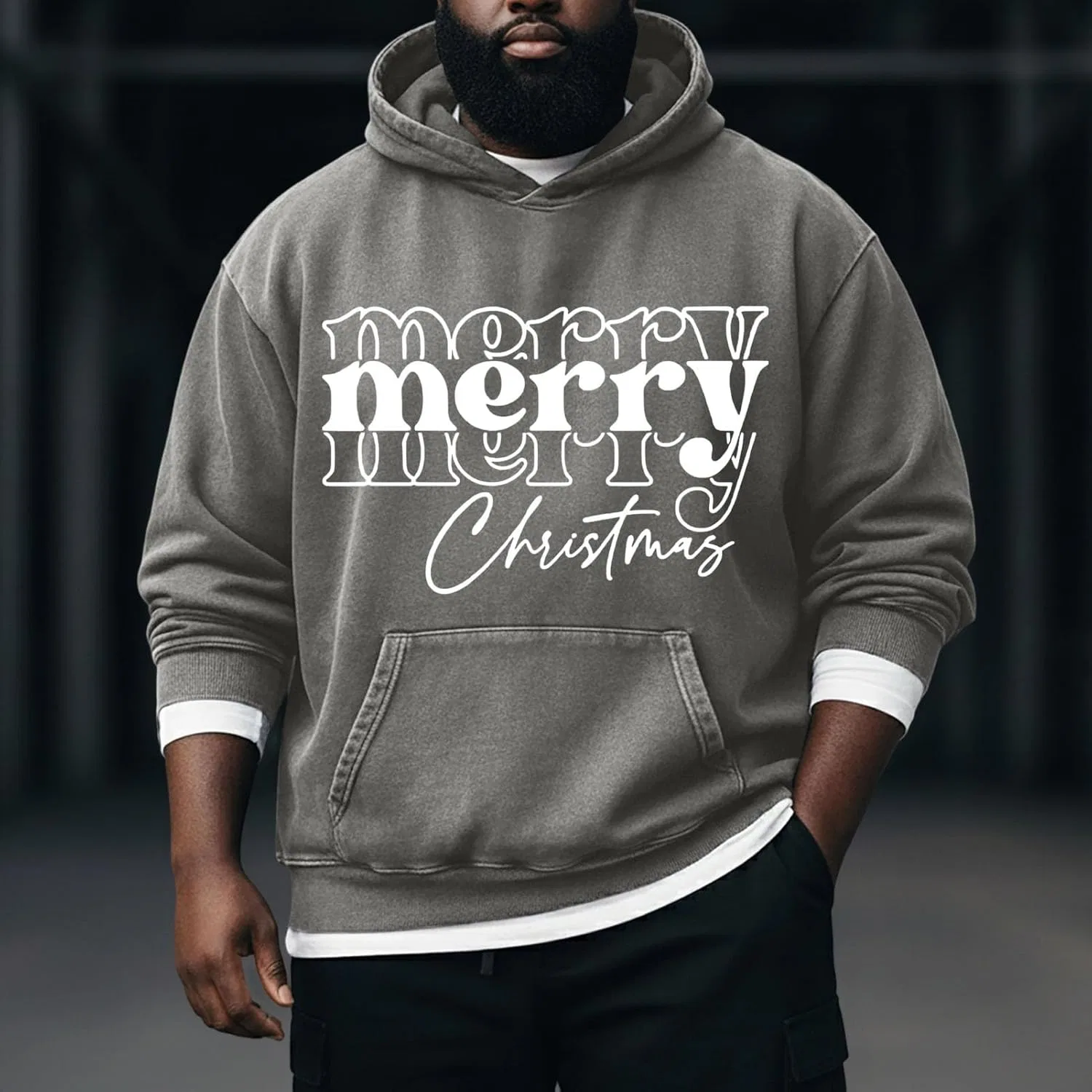 Толстовка Merry Christmas, Generic, серый — фото 2
