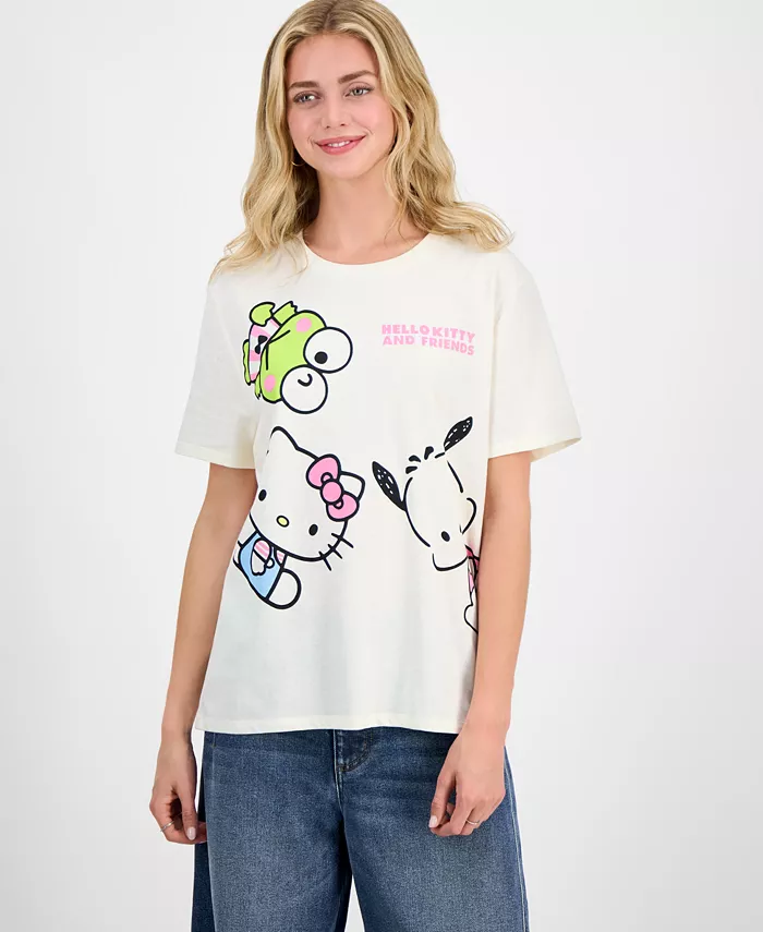 

Футболка с принтом Hello Kitty для девушек Love Tribe, белый