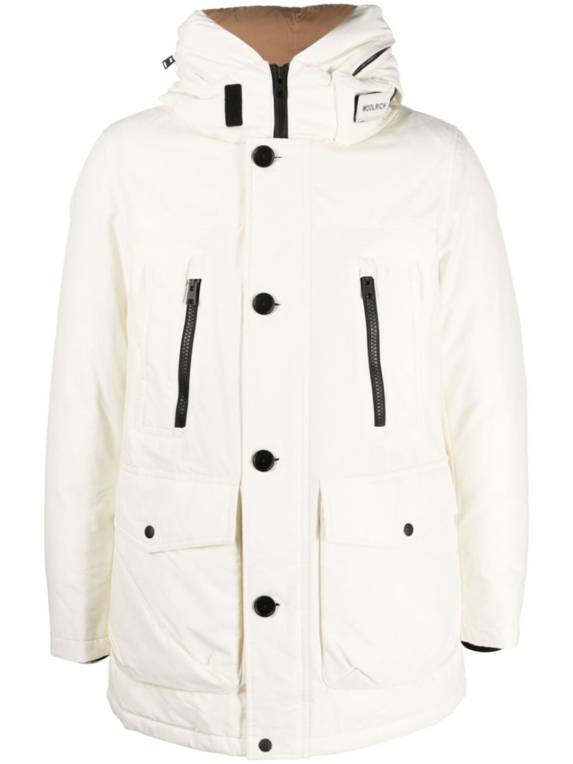 

Woolrich пальто с капюшоном и логотипом, белый