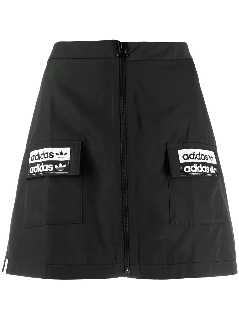 Мини-юбка с нашивкой в виде логотипа Adidas, черный