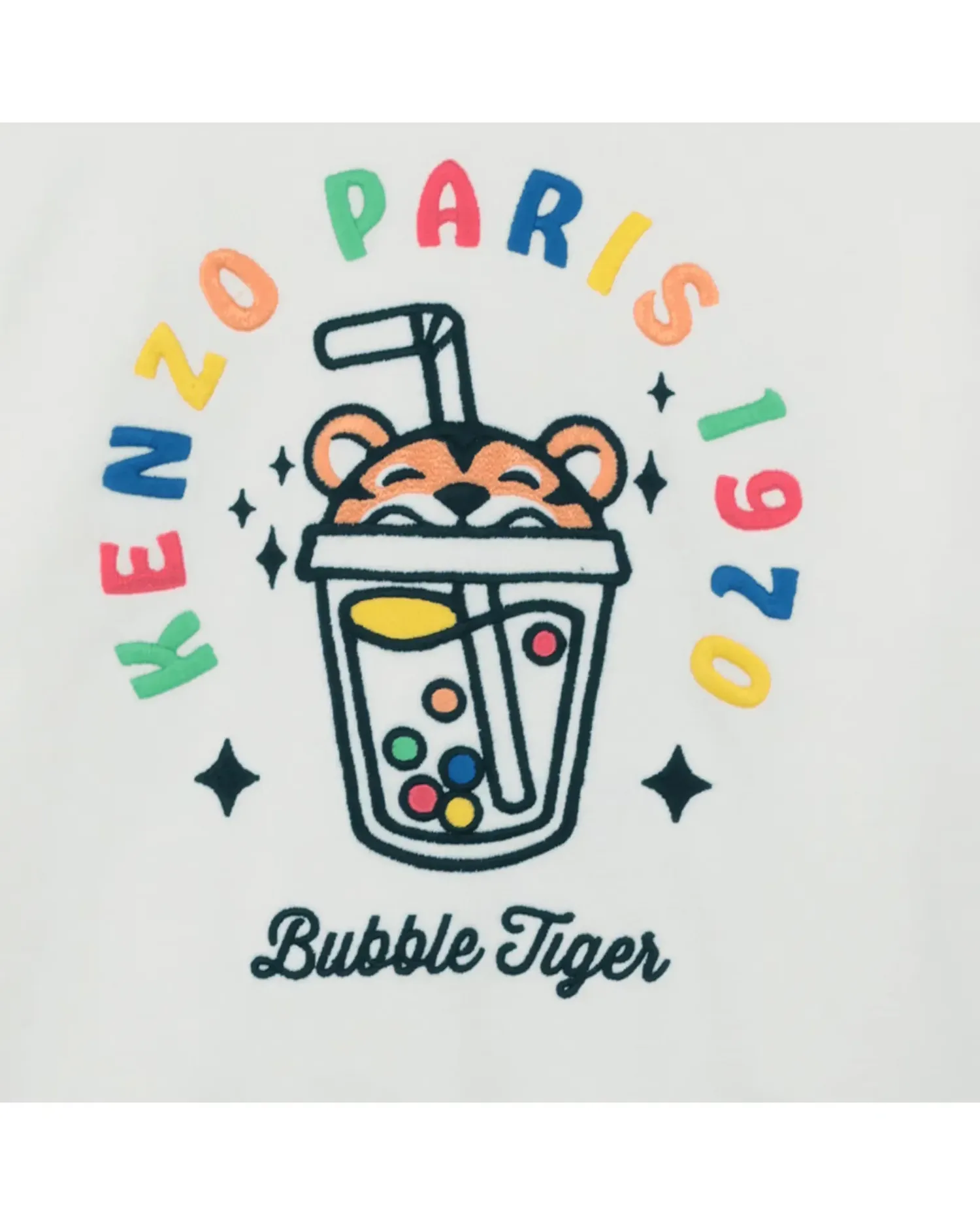 Детский свитшот с длинным рукавом без капюшона с узором из хлопка Kenzo Kids, белый — фото 3
