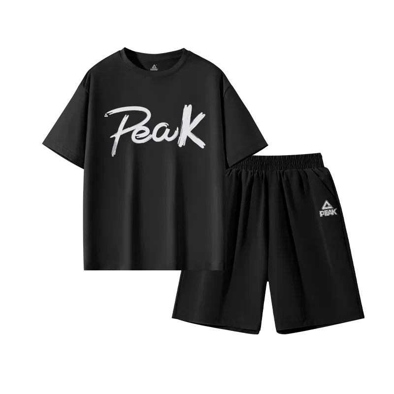 Спортивный костюм для детей PEAK черный с принтом