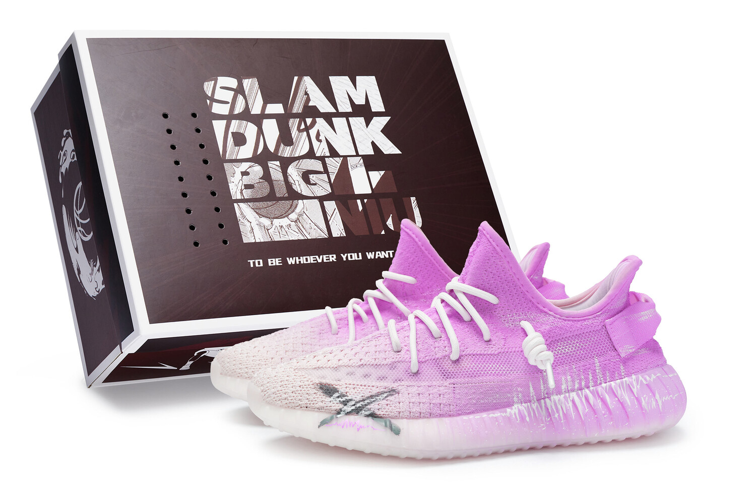 Кроссовки adidas originals Yeezy Boost 350 V2 Lifestyle Shoes Unisex Low-top White/purple, фиолетовый