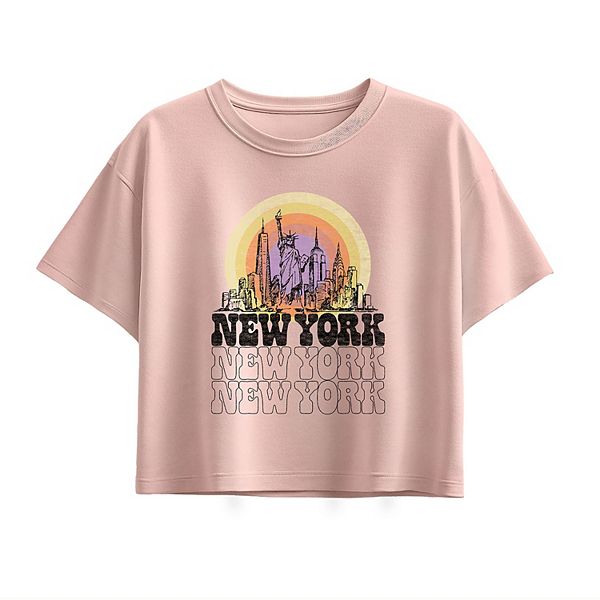 

Футболка New York Vintage Boxy для девочек 7-16 лет Licensed Character, Light Pink