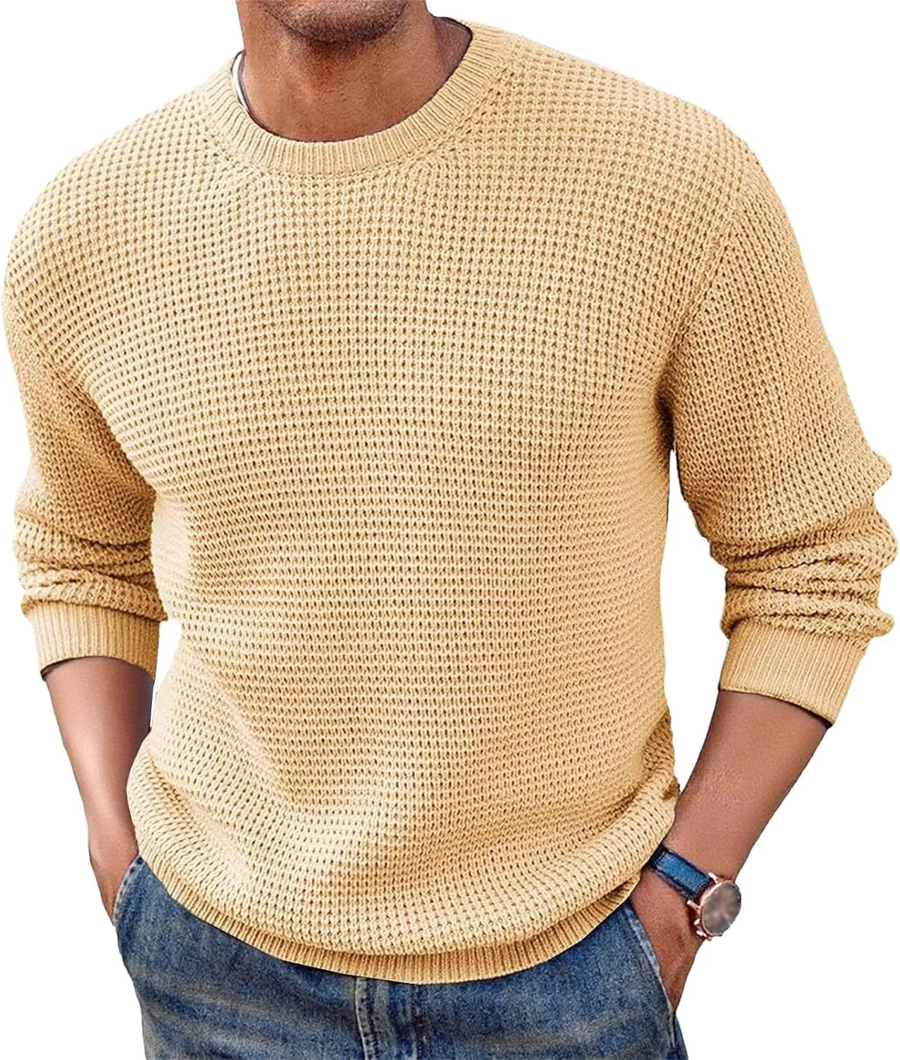 Мужской свитер-пуловер с длинным рукавом, Slim Fit