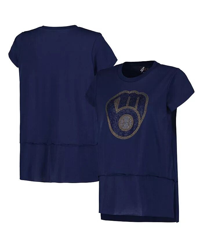 

Женская футболка Navy Milwaukee Brewers Cheer Fashion G-III 4Her by Carl Banks