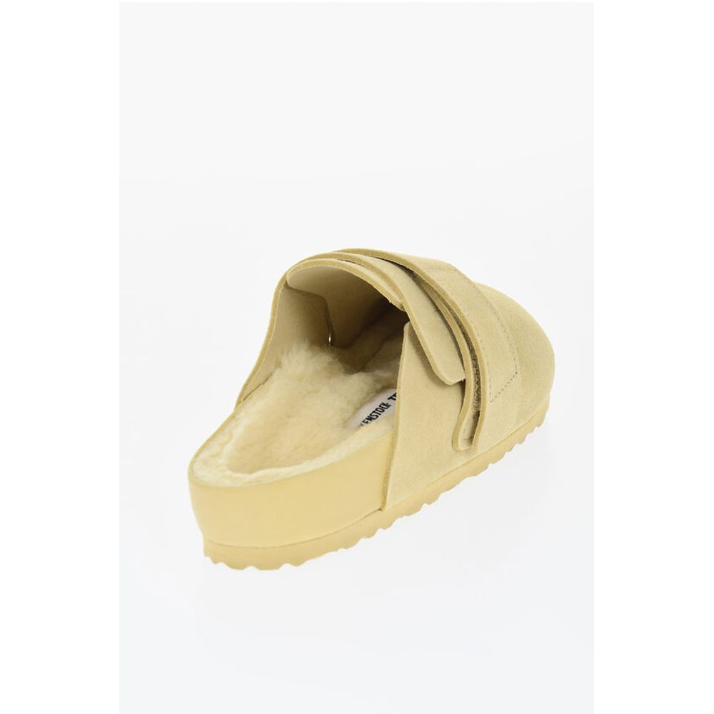 Замшевые сабо TEKLA NAGOYA с внутренней отделкой из натурального меха Birkenstock, Yellow — фото 2