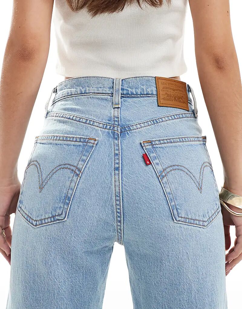 Джинсы Levi's Ribcage прямого кроя полной длины, светло-синего цвета — фото 4