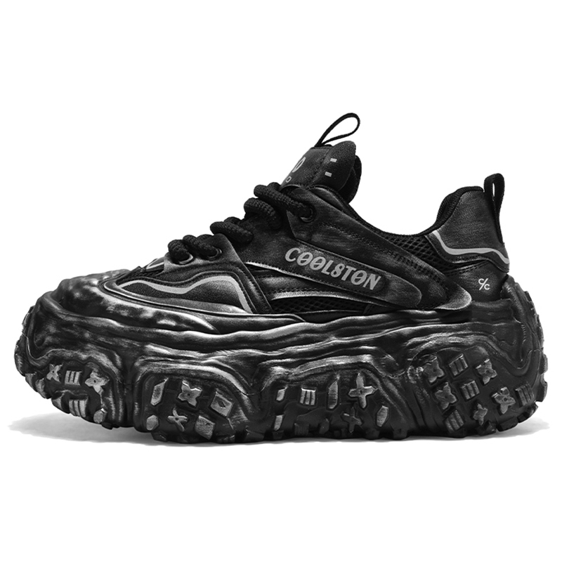 

Colorful Creations Мужские черные устойчивые к истиранию низкие кроссовки на платформе для увеличения роста, цвет Black