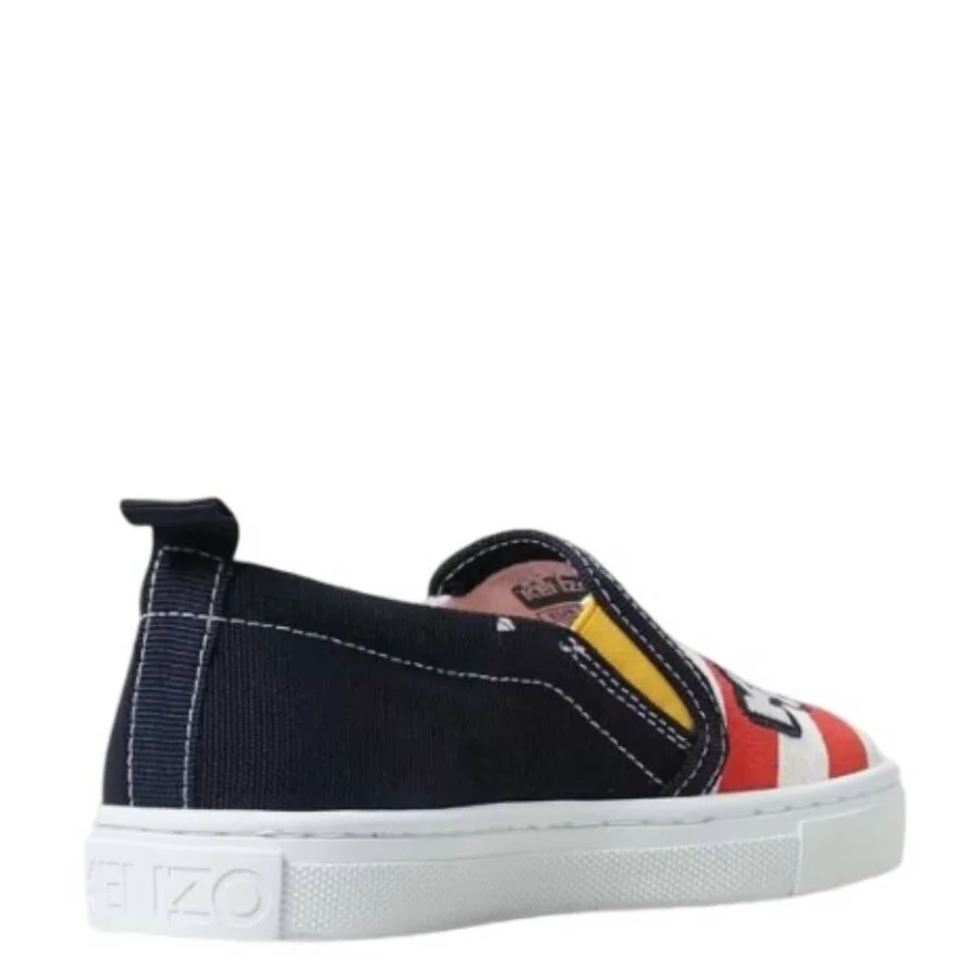 Джинсовые слипоны Kenzo Boys с логотипом и полосками, синий — фото 3