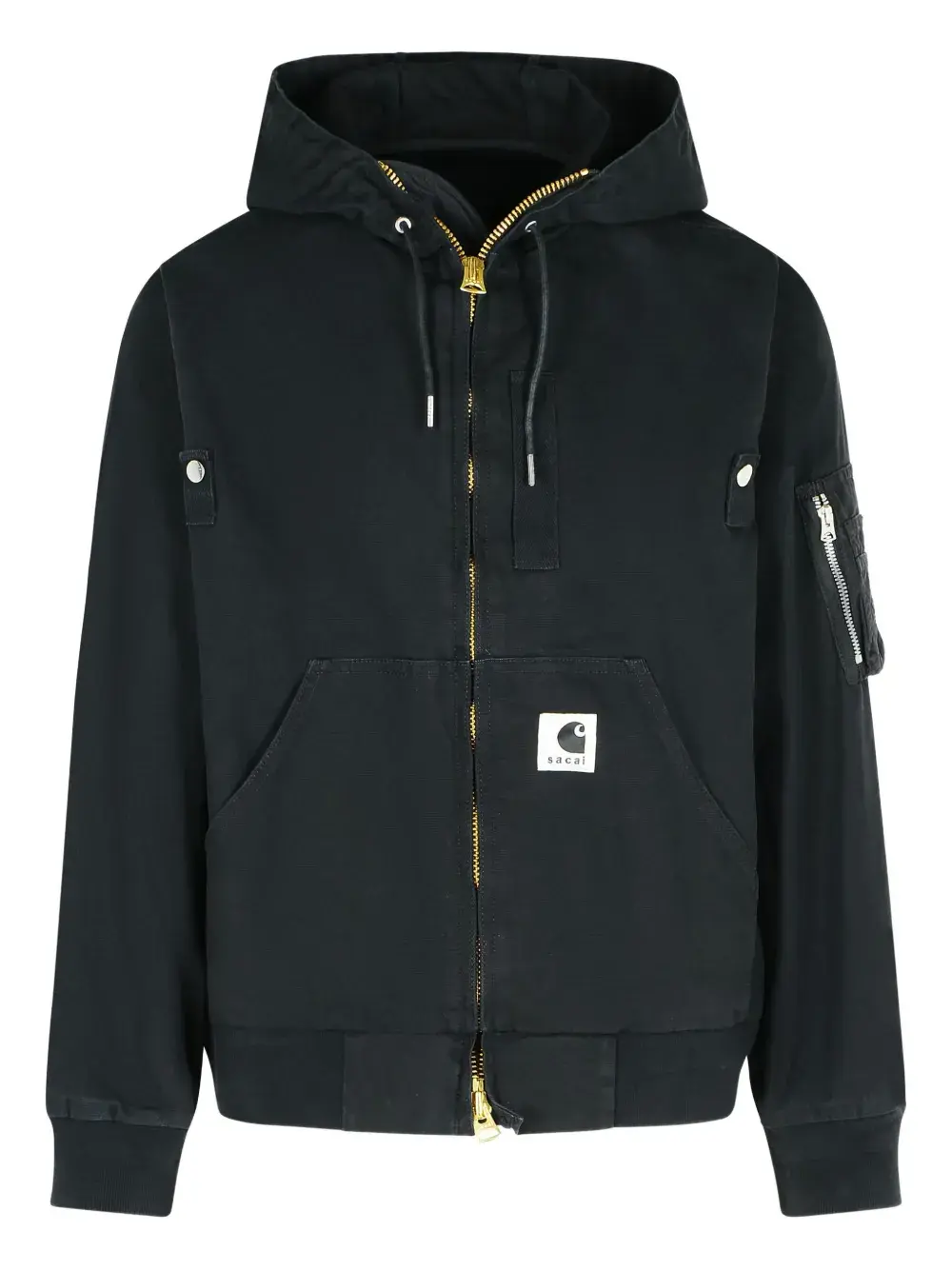 

Бомбер с капюшоном и нашивкой-логотипом Sacai, черный