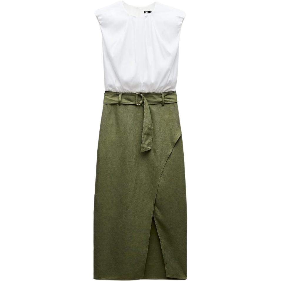 

Платье с короткими рукавами женское зеленое Zara