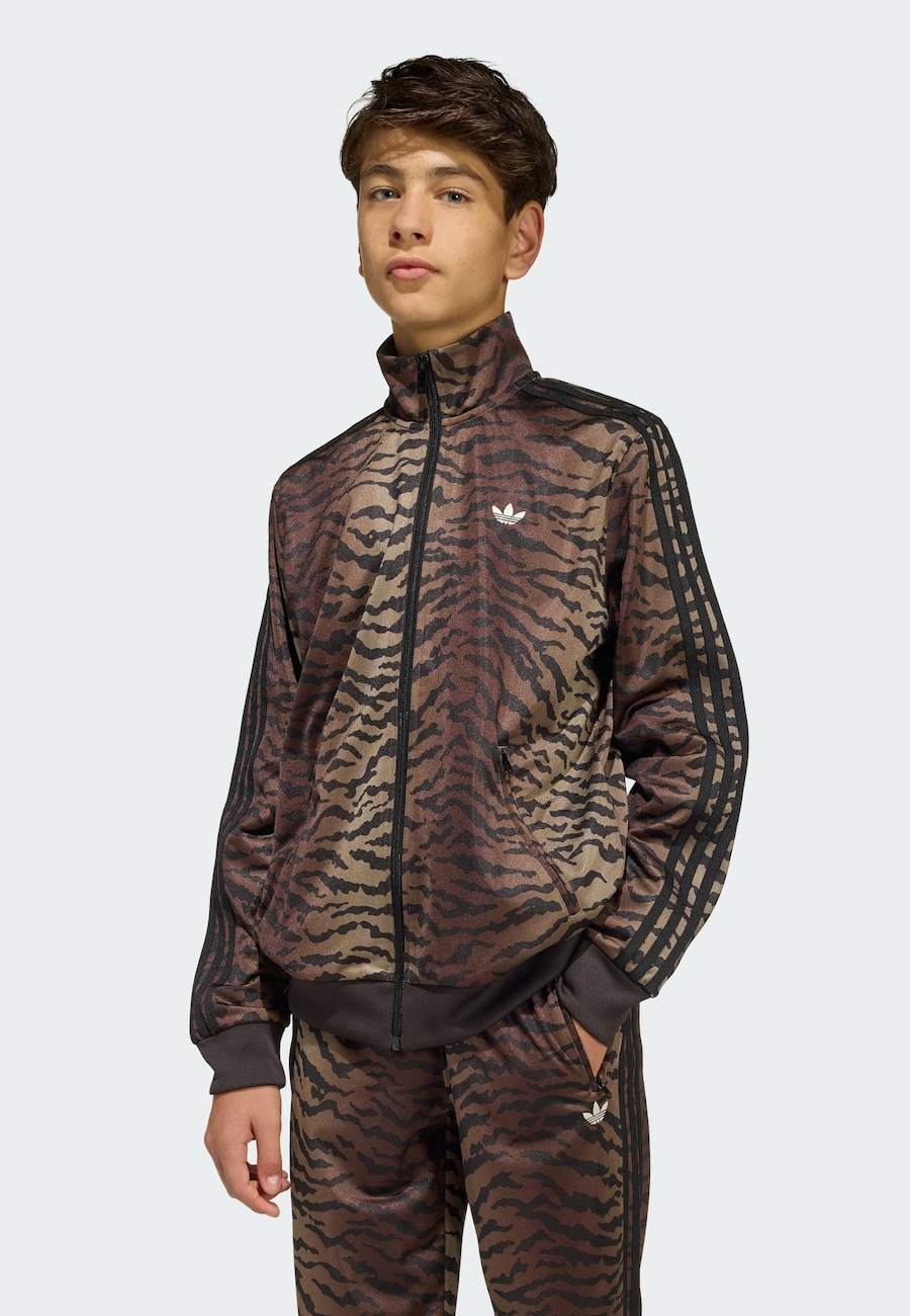 Толстовка с капюшоном на молнии ADIDAS ORIGINALS Firebird, Brown/Brocade — фото 2