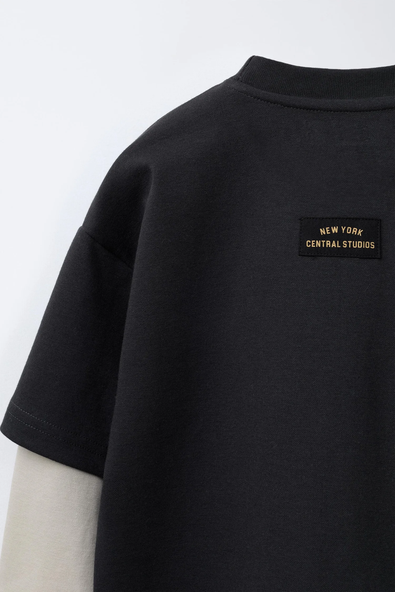 Zara Свитшот с двойными рукавами в стиле университетской формы из трикотажа — фото 4