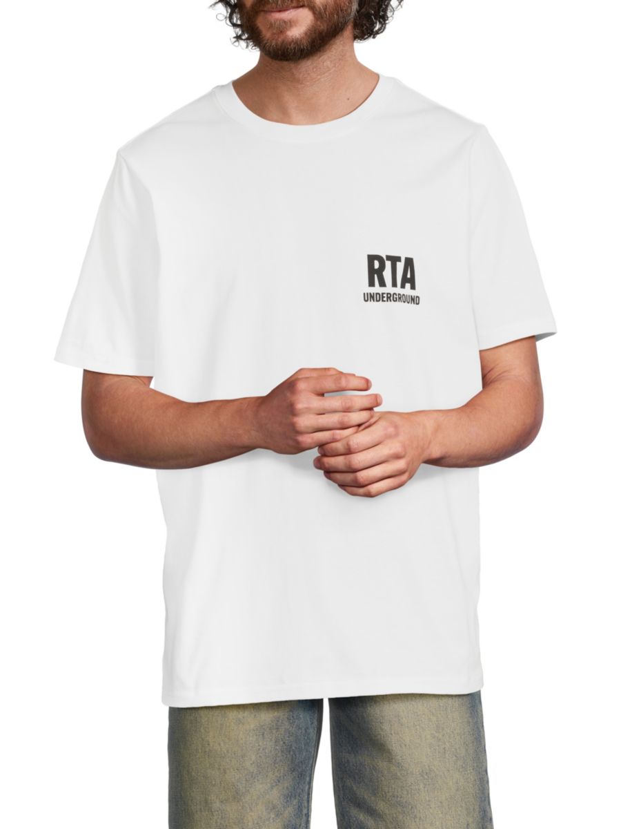 

Футболка из хлопка с графическим логотипом RTA, белый