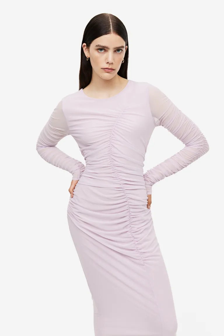 

Облегающее платье с драпировкой H&M, розовый