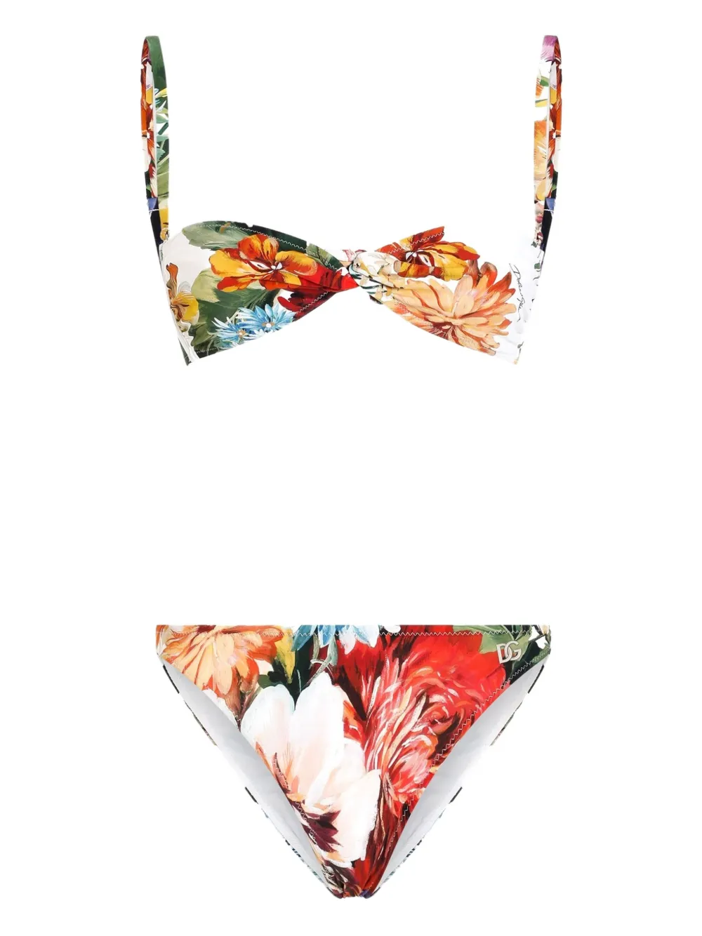 

Купальник с цветочным принтом DOLCE & GABBANA, белый