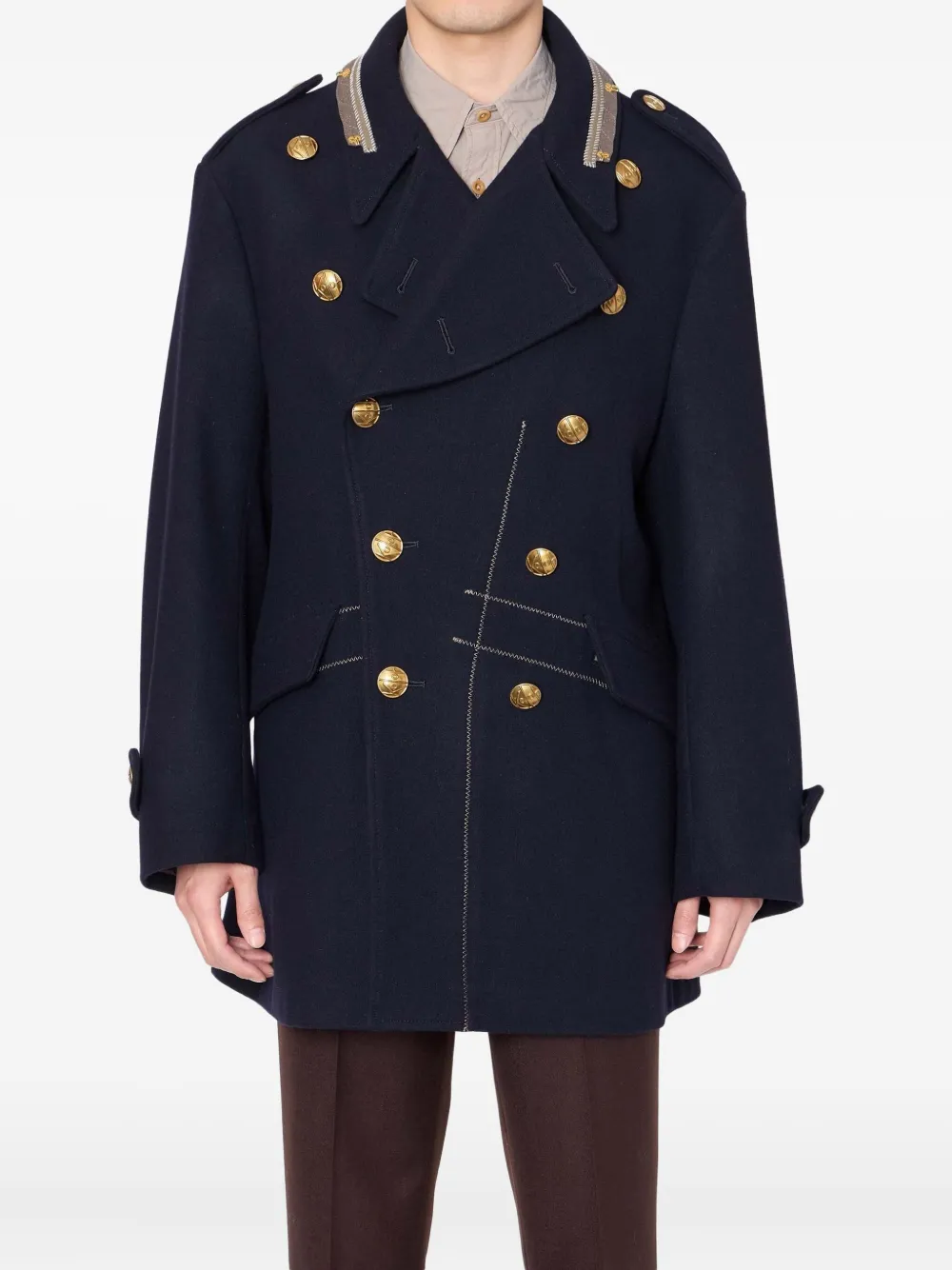 

Двубортное пальто Kolor, синий