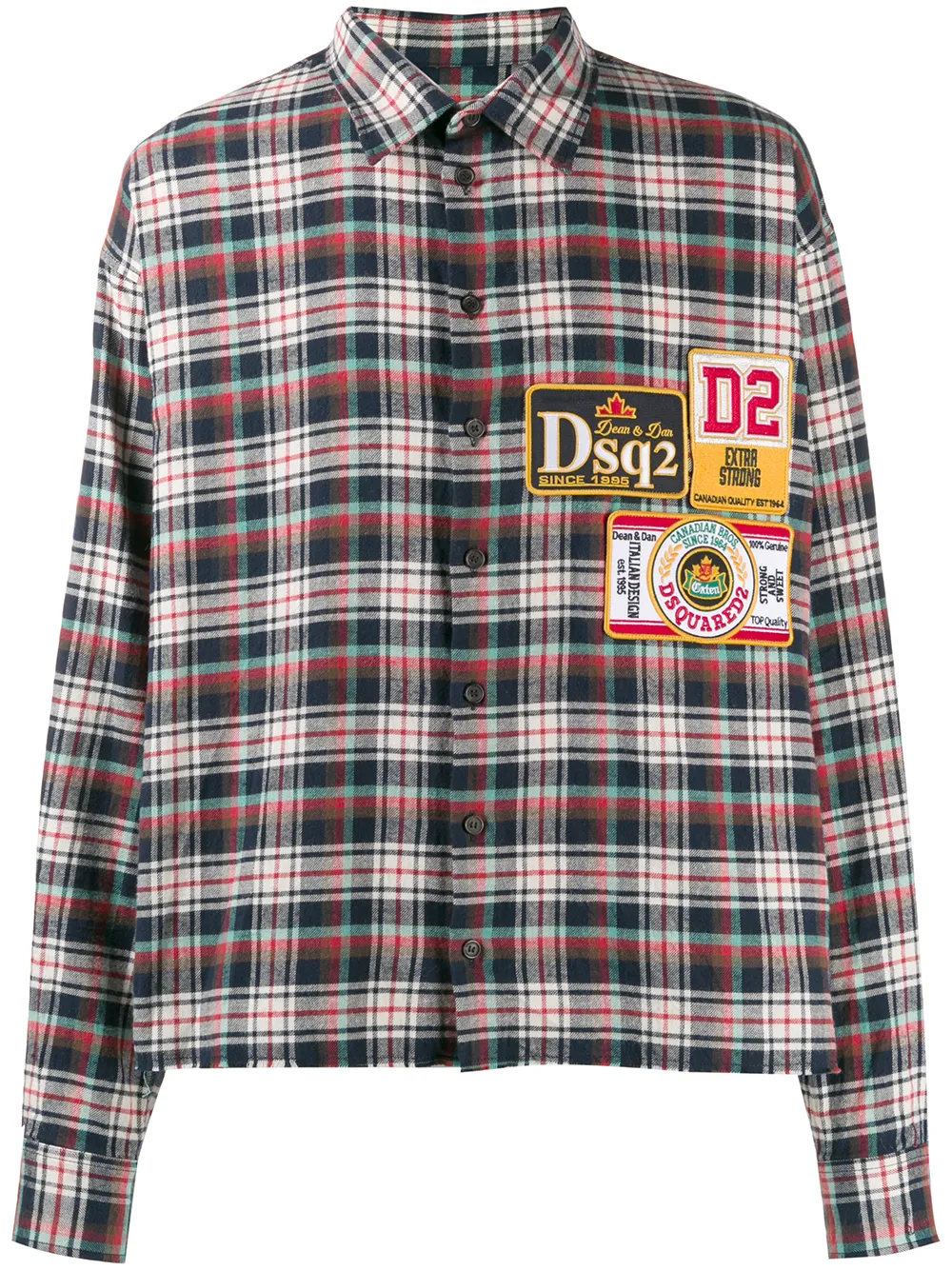 

Рубашка в клетку с нашивкой-логотипом DSQUARED2, синий