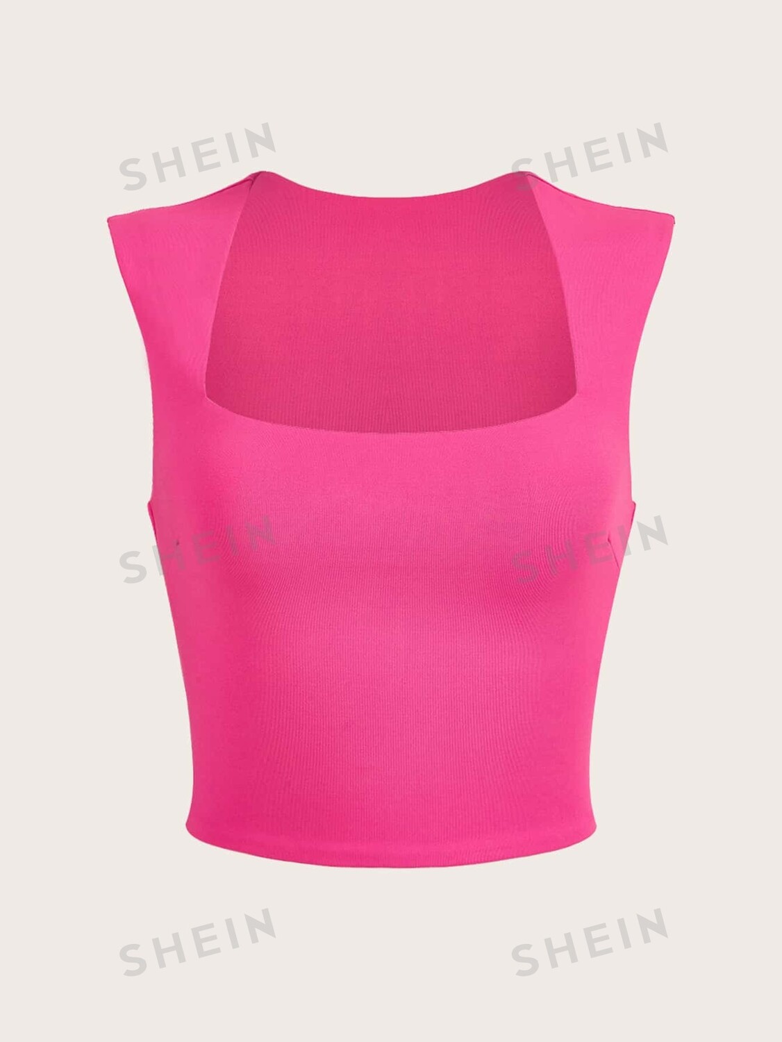 

Майка Shein Ezwear Balletcore на бретелях, ярко-розовый