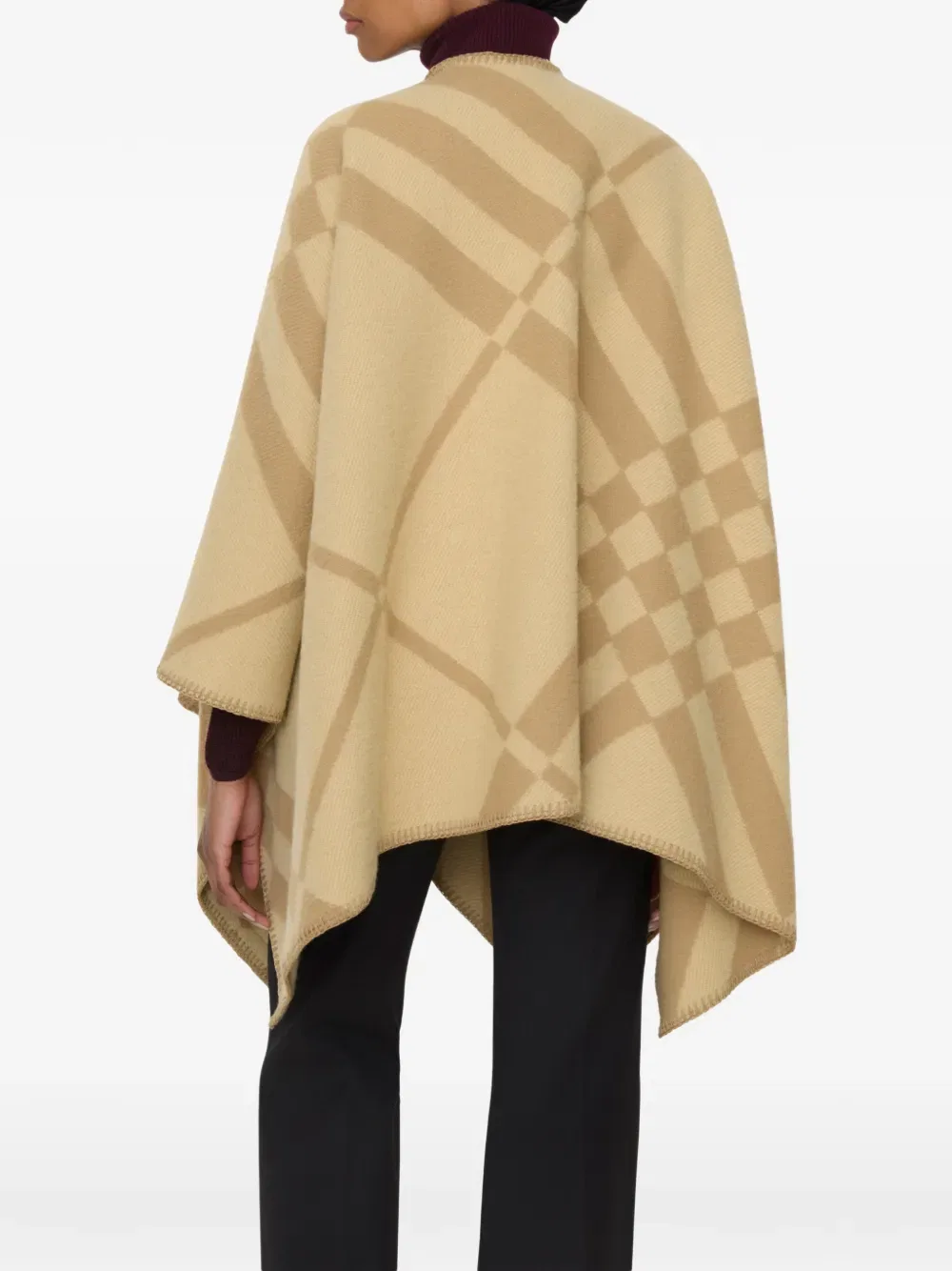 Накидка Burberry, женская, нейтральный, клетчатая — фото 3