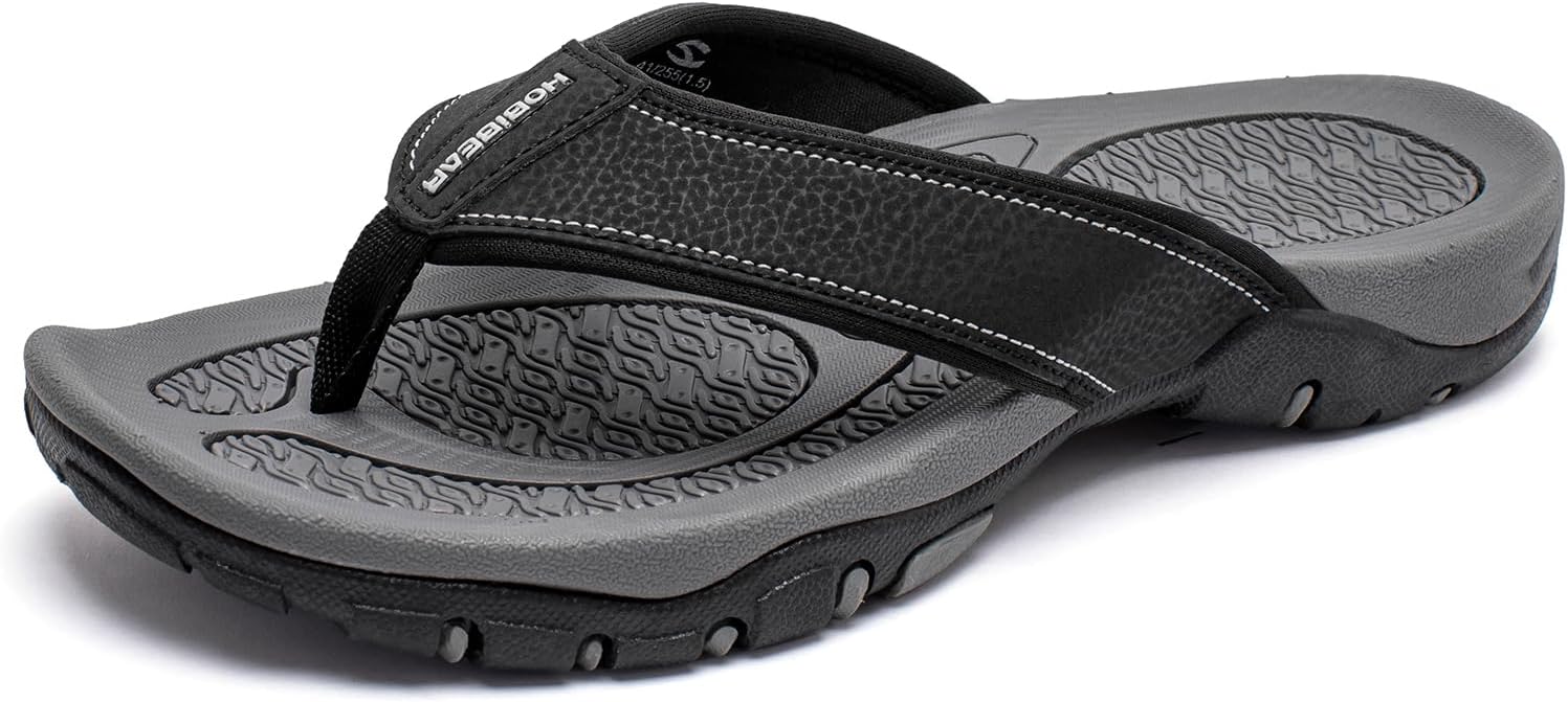 

Мужские вьетнамки KIIU для дома и пляжа, черный/серый