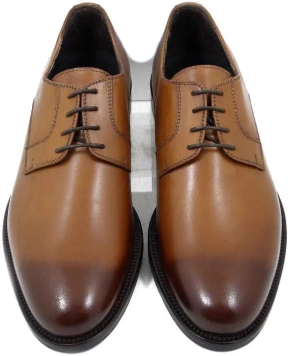 Туфли Derby Herrenschuhe aus braunem Leder, hergestellt in Italien - 2051 OSVALDO PERICOLI, Brown — фото 3