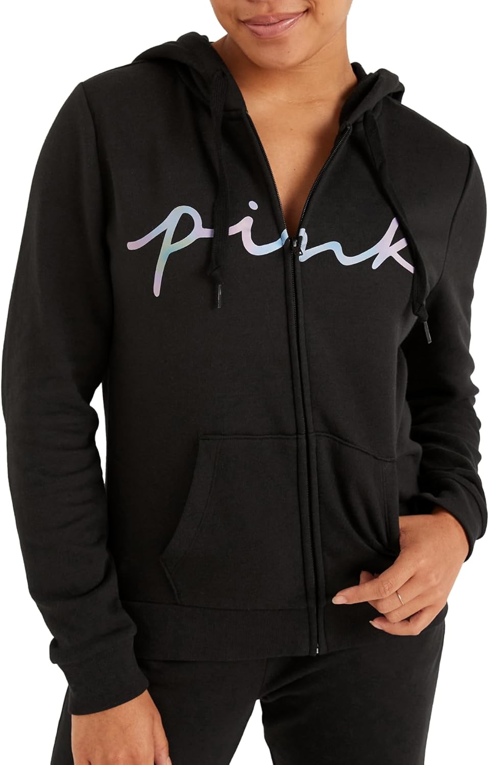 

Толстовка с молнией Victoria's Secret Women's PINK Logo (XS-XXL), Pure Black Blur Script Logo, Черный, Толстовка с молнией Victoria's Secret Women's PINK Logo (XS-XXL), Pure Black Blur Script Logo