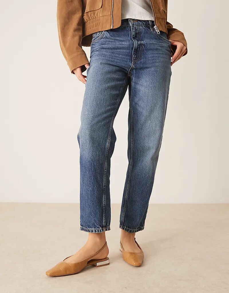 Балетки Logan с открытым носком ASOS DESIGN из бежевого крокодилового кожзама — фото 3