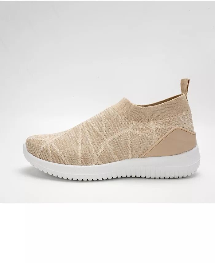 Женские повседневные кроссовки Slip On с дышащей сеткой Mio Marino, коричневый/бежевый — фото 2