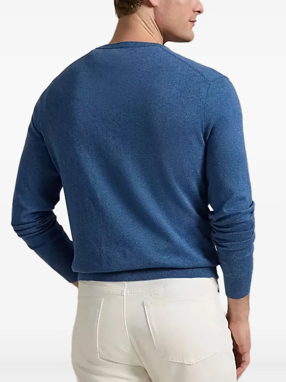 Вышитый свитер с круглым вырезом Polo Ralph Lauren, синий — фото 3