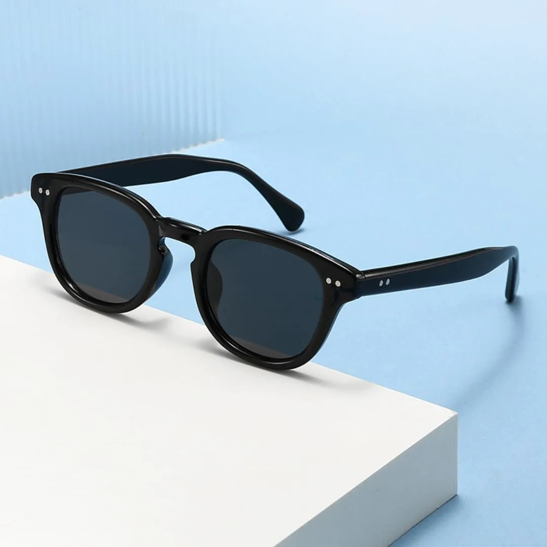 

Популярные модные квадратные солнцезащитные очки конфетных цветов для женщин, винтажные с заклепками, мужские солнцезащитные очки UV400 UATXTAU, Black Clear