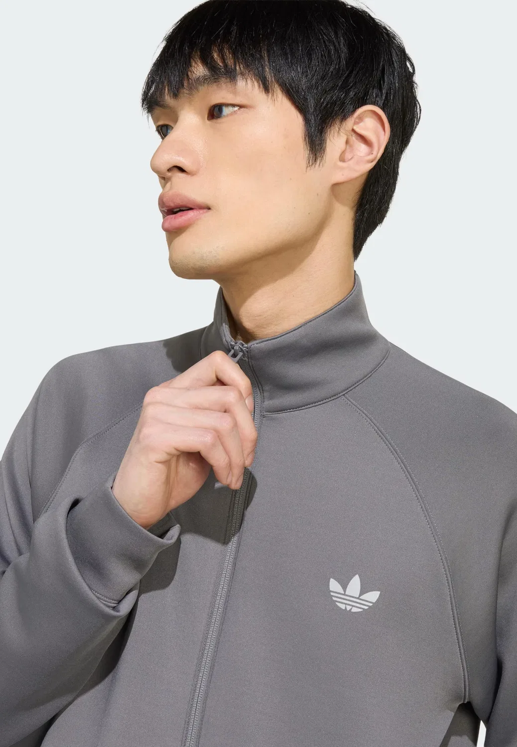 Толстовка на молнии Adidas Originals Trefoil Essentials серого цвета — фото 4