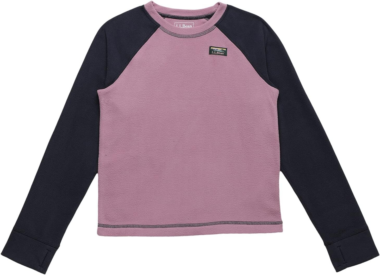 

Футболка L.L.Bean Fitness Fleece Long Sleeve Tee Color-Block, цвет Mauve Berry/Carbon Navy