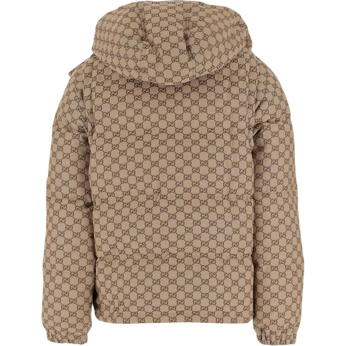 Пуховик с принтом GG GUCCI, Camel — фото 3