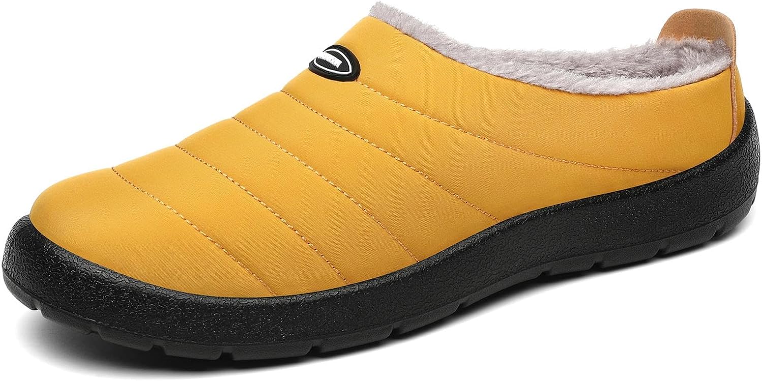 

Домашние тапочки Mishansha для мужчин и женщин, теплые с меховой подкладкой, зимние домашние туфли, удобные для носки дома и на улице, желтый